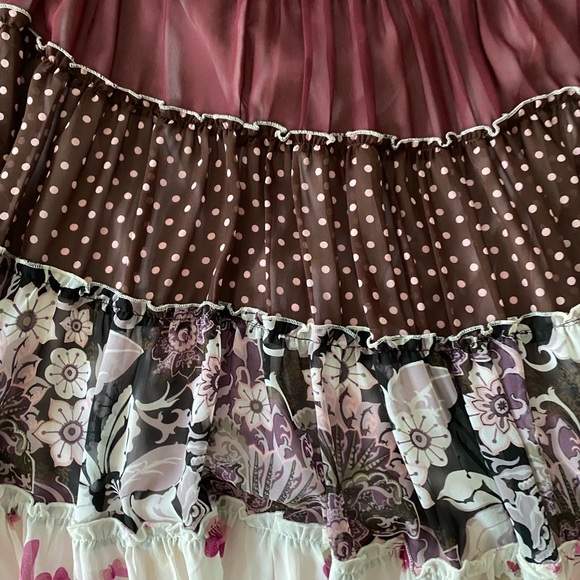 Matty M - Layered flowered skirt with pink liner. - Picture 7 of 10